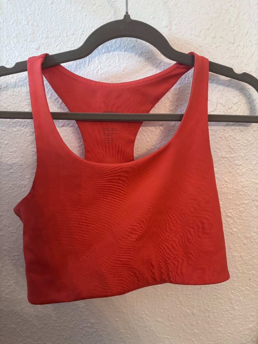 Girlfriend Collective Paloma Racerback Orange Sports Bra M